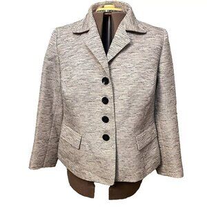 Jones Studio. Size 14W. Textured Lined Silver Gray Professional Jacket. GB
